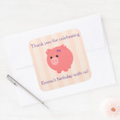 mollig varken met PInk Stripes Stickers (Envelop)
