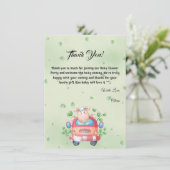 Mollige babyschaap babyshower bedankkaart (Staand voorkant)