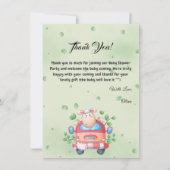 Mollige babyschaap babyshower bedankkaart (Voorkant)