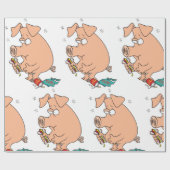 Mollige Big Snackliefhebber Cadeaupapier (Vlak)