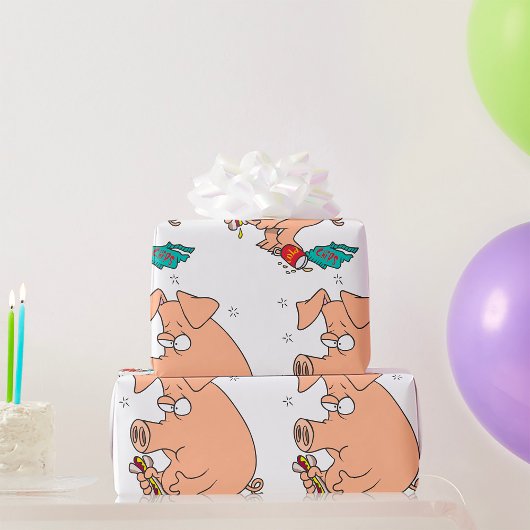 Mollige Big Snackliefhebber Cadeaupapier