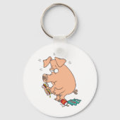 Mollige Biggetje Snackliefhebber Sleutelhanger (Voorkant)
