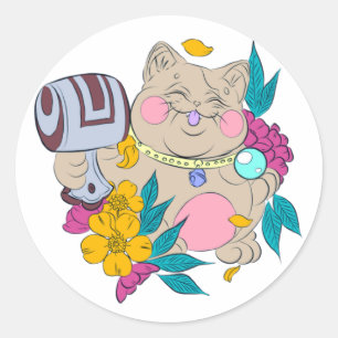 mollige bofkont ronde sticker