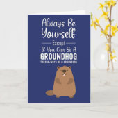 Mollige Bosmarmot Kaarten Dieren Grappig Gelukkig (Gele Bloem)