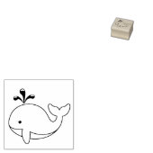 Mollige Cartoon Walvis 1x1 Rubberstempel (Gestempeld)