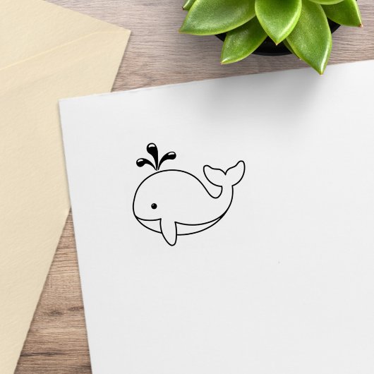 Mollige Cartoon Walvis 1x1 Rubberstempel