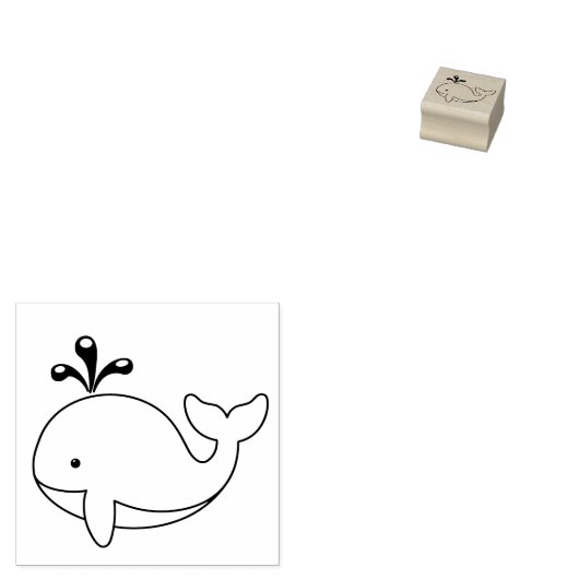 Mollige Cartoon Walvis 2 Rubberstempel (Gestempeld)
