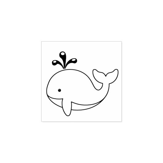 Mollige Cartoon Walvis 2 Rubberstempel (Afrduk)