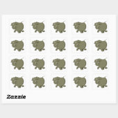Mollige Cute Olifant Grijze Jungle Dier Vierkante Sticker (Vel)