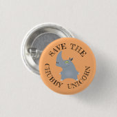 Mollige Eenhoorn Knop Ronde Button 3,2 Cm (Voorkant /achterkant)