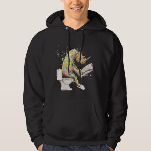 mollige eenhoorn neushoorn zittend op toilet Humor Hoodie