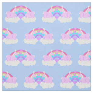 Mollige Eenhoorn Regenboog Liefde Stof