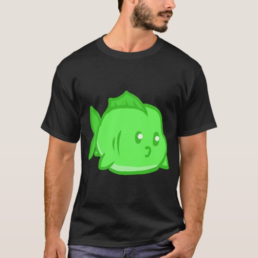 Mollige Groene Vis T-shirt (Voorkant)