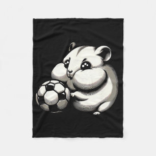 Mollige Hamster Met Voetbal Ll Cartoon Kawaii Fleece Deken