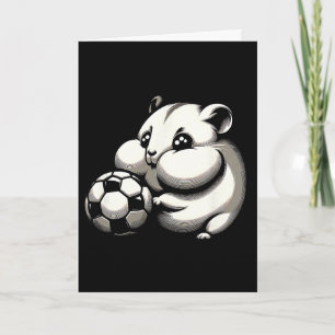 Mollige Hamster Met Voetbal Ll Cartoon Kawaii Kaart