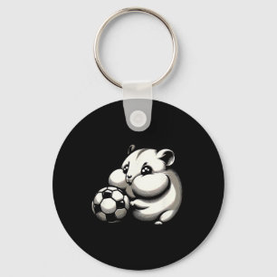Mollige Hamster Met Voetbal Ll Cartoon Kawaii  Sleutelhanger