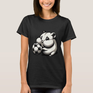 Mollige Hamster Met Voetbal Ll Cartoon Kawaii T-shirt