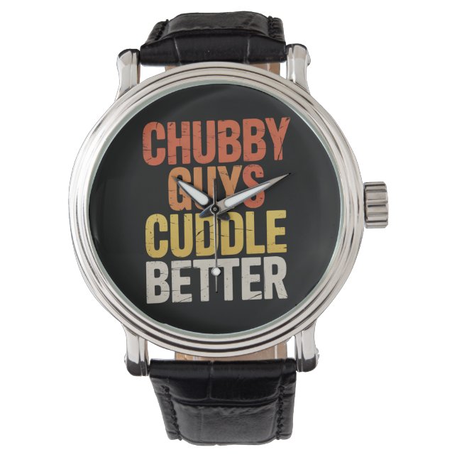 Mollige Kerels Knuffelen Beter Gay Beer LGBTQ Trot Horloge (Voorkant)