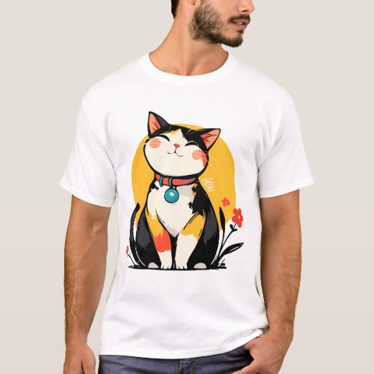 Mollige Lachende Schotse Kat Speld T-shirt (Voorkant)