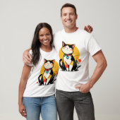 Mollige Lachende Schotse Kat Speld T-shirt (Unisex)