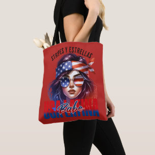 Mollige Latina  Vier juli Onafhankelijkheidsdag Ko Tote Bag