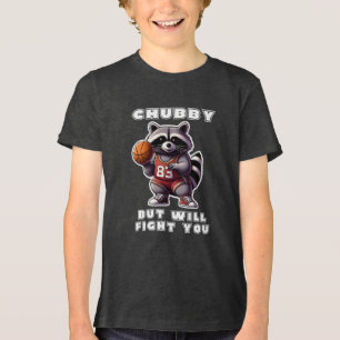 Mollige Maar Zal Je Aanvallen Grappige Wasbeer Bas Tri-Blend Shirt