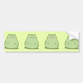 Mollige Matcha Groene Kitty Bumpersticker