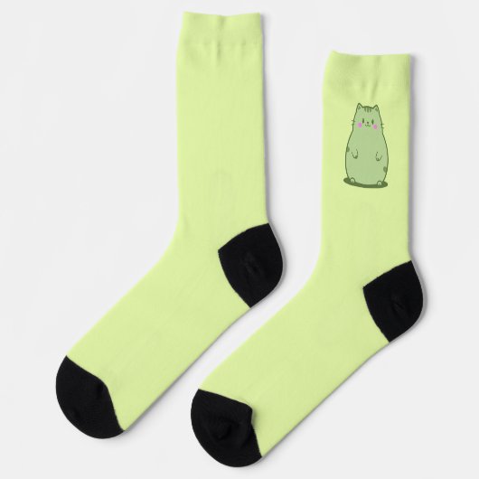 Mollige Matcha Groene Kitty Sokken (Links)