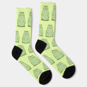 Mollige Matcha Groene Kitty Sokken (Rechts)