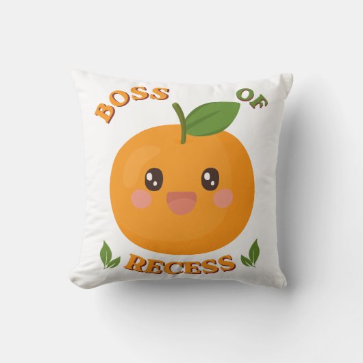 Mollige Oranje "Baas van de speelpause" Kinderen W Kussen (Voorkant)
