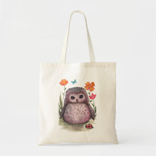 Mollige Paarse Uilentas Tote Bag