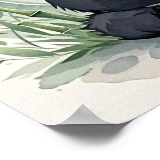 Mollige panda in een lotushouding zittend poster (Hoek)