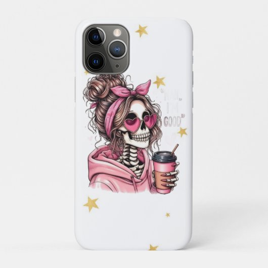 Mollige Rommelige Knot Skelethart Zonnebril Roze E Case-Mate iPhone Case (Achterkant)