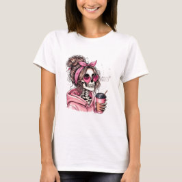 Mollige Rommelige Knot Skelethart Zonnebril Roze E T-shirt