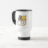 Mollige Schilderkat - Kawaii Sticker Reisbeker (Voorkant links)