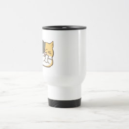 Mollige Schilderkat - Kawaii Sticker Reisbeker