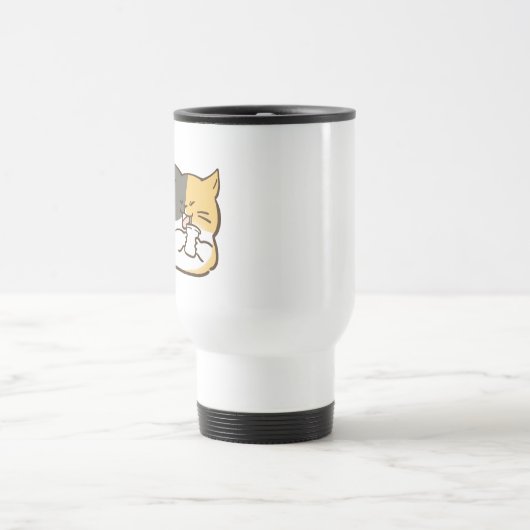 Mollige Schilderkat - Kawaii Sticker Reisbeker (Center)