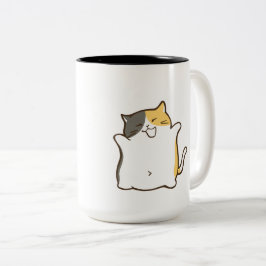 Mollige Schilderkat - Kawaii Sticker Tweekleurige Koffiemok