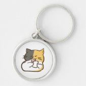 Mollige Schortkat Plakker - Kawaii Sleutelhanger (Voorkant)