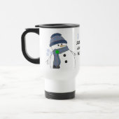 Mollige Sneeuwman met Spreuk Reisbeker (Links)