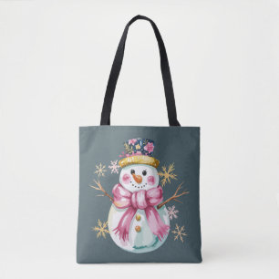 Mollige Sneeuwman Winter Vakantie Kerst Lief  Tote Bag