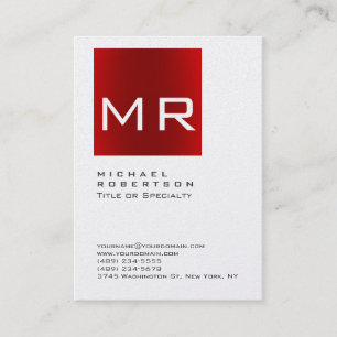 Mollige stijlvolle rode monogram visitekaartkaart visitekaartje