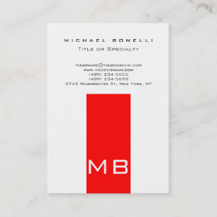 Mollige Trendy Monogram Witte Rode Visitekaart Visitekaartje