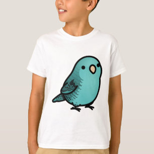 mollige turquoise gelinkte gestreepte parkiet t-shirt