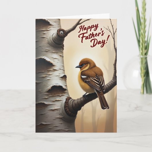 Mollige Vogel Vaderdagkaart Kaart (Voorkant)