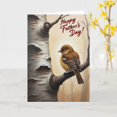 Mollige Vogel Vaderdagkaart Kaart (Gele Bloem)