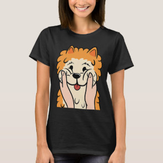 mollige wang pomeraanse hond t-shirt