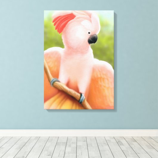 Molluccan Roze Kaketoe Verpakt Canvas (Insitu (Houten vloer))