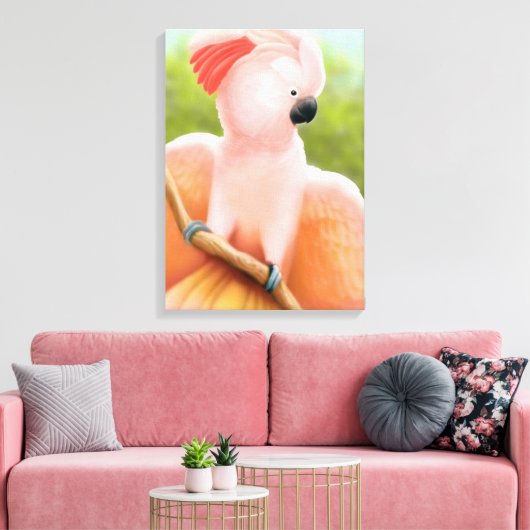 Molluccan Roze Kaketoe Verpakt Canvas (Insitu (Woonkamer))