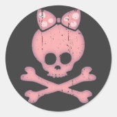 Molly Bow Dot Ronde Sticker (Voorkant)